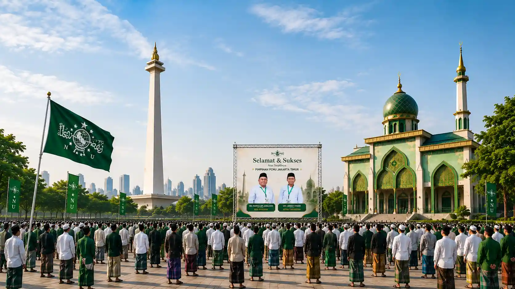 Kebersamaan pengurus dan warga PCNU Pengurus Cabang Kabupaten Sukoharjo